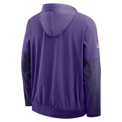 Chamarra Nike de la NFL de medio cierre con gorro para hombre Minnesota Vikings Well Rounded Anorak