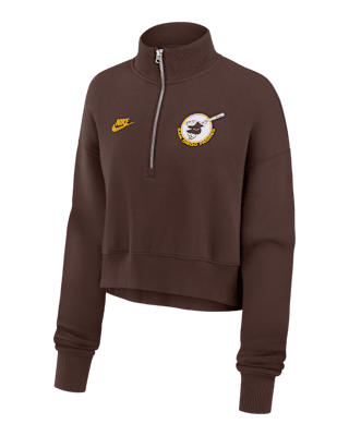 Женские  San Diego Padres Cooperstown Phoenix Nike MLB Cropped 1/2-Zip Crew