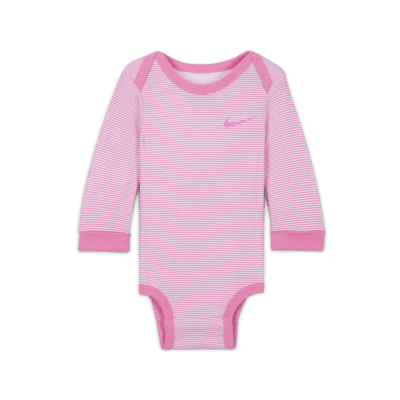 Nike Baby Essentials Baby (0-9M) Long Sleeve Bodysuits (3 Pack)