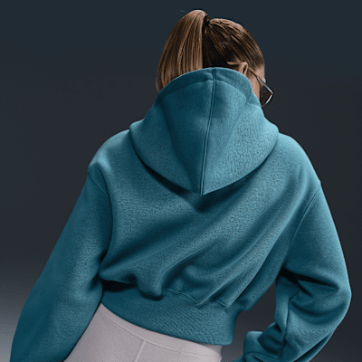 Sudadera con gorro holgada cropped de cierre completo para mujer Nike Sportswear Phoenix Fleece