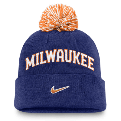 Milwaukee Brewers Peak Men's Nike MLB Cuffed Pom Beanie