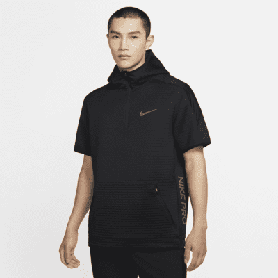Nike Pro Men's Short-Sleeve 1/4-Zip Hoodie. Nike JP