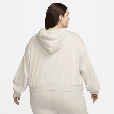 Sweat à capuche en molleton à zip et coupe ample Nike Sportswear Chill Terry pour femme (grande taille)