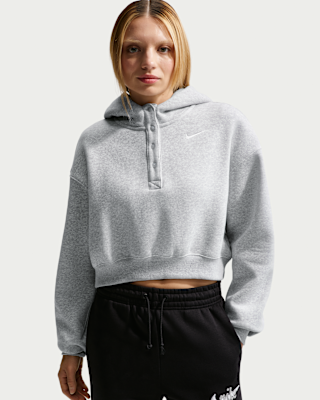 Женское худи Nike Sportswear Phoenix Fleece Oversized Cropped Henley Hoodie