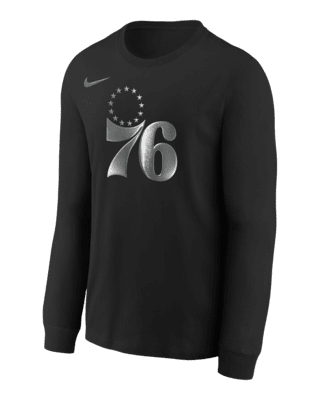 Подростковая футболка Philadelphia 76ers Courtside Big Kids' Nike NBA Boxy Long-Sleeve