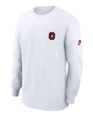 Мужская футболка Ohio State Buckeyes Legacy Max90 Pocket Nike College Long-Sleeve