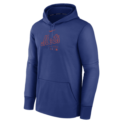 New York Mets Authentic Collection Practice Men's Nike Therma MLB Pullover Hoodie