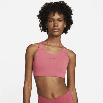 Bra deportivo con almohadilla de una sola pieza de media sujeción para mujer Nike Swoosh 