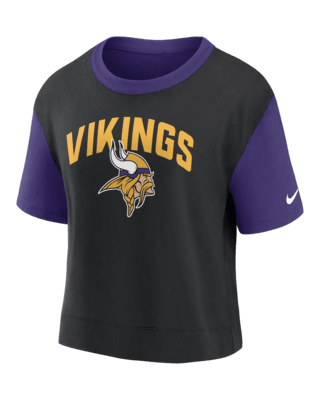 Nike Women's Fashion (NFL Minnesota Vikings) High-Hip T-Shirt in Purple, Size: Small | NKZZ043N9M-06V