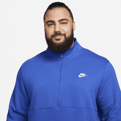 Pull à demi-zip en tissu brossé Nike Sportswear Club pour Homme