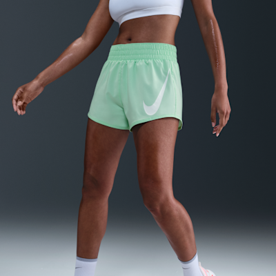 Shorts de correr Dri-FIT de tiro medio holgados de 8 cm con forro de ropa interior para mujer Nike One Swoosh
