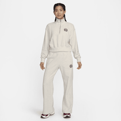 Nike Sportswear 女款寬版半長式拉鍊短版 Fleece 運動衫