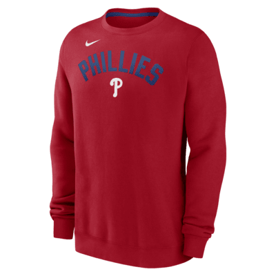 Sudadera de cuello redondo sin cierre Nike de la MLB para hombre Philadelphia Phillies Classic