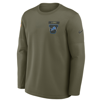 Detroit Lions Salute to Service Sideline Triumphant Win Coach Men's Nike NFL Pullover Crew