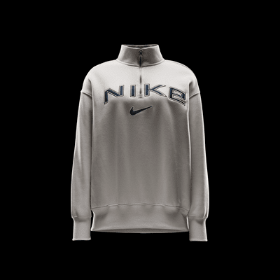 Playera con logotipo oversized de cierre 1/4 para mujer Nike Sportswear Phoenix Fleece