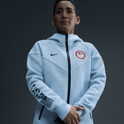 Felpa con cappuccio e zip a tutta lunghezza Nike Team USA Tech Fleece Windrunner – Donna