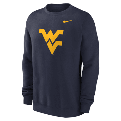 Sudadera de cuello redondo universitaria Nike con gorro sin cierre para hombre West Virginia Mountaineers Primetime Logo