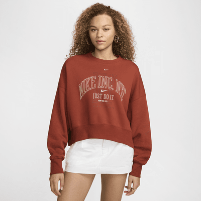 Sudadera de cuello redondo estampada extra oversized para mujer Nike Sportswear Phoenix Fleece