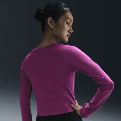 Nike One Fitted Women's Dri-FIT Long-Sleeve Cropped Top