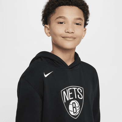 Brooklyn Nets Club Nike NBA-Fleece-Hoodie für ältere Kinder