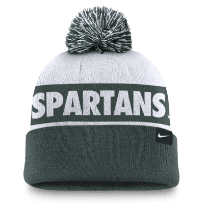 Gorro con dobladillo y pompón universitario Nike para hombre Michigan State Spartans Primetime Peak