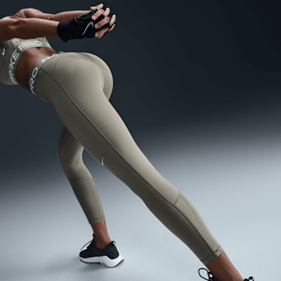 Nike Pro korte legging met mesh vlakken en halfhoge taille voor dames