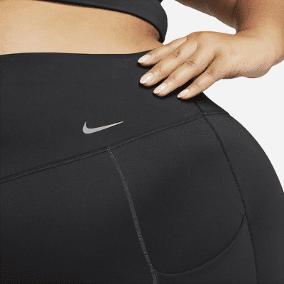 Leggings Nike Go i 7/8-längd med hög midja, fickor och fast stöd för kvinnor (Plus Size)