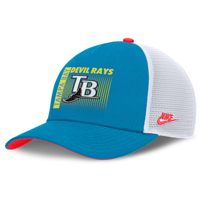 Tampa Bay Rays Neon 90s Rise Men's Nike Dri-FIT MLB Trucker Adjustable Hat