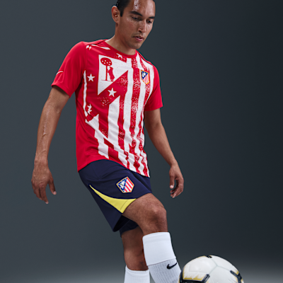 Haut de foot à manches courtes d'avant-match Nike Dri-FIT Atlético Madrid Academy Pro Domicile pour homme