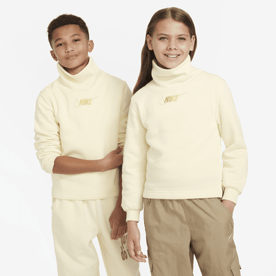 Nike Sportswear Club Fleece Big Kids' (Girls') Long-Sleeve Funnel-Neck Top