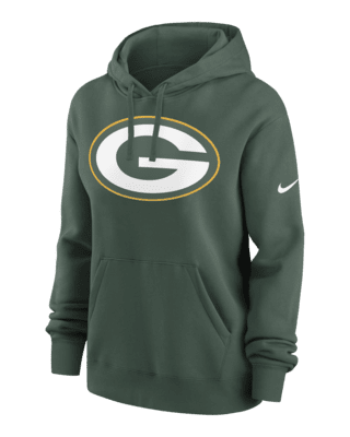 Nike Women's Wordmark Club (NFL Green Bay Packers) Pullover Hoodie in Black, Size: XL | 00Z500A7T-06J