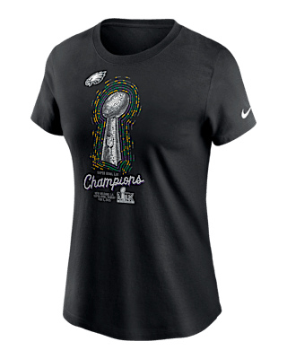 Женская футболка Philadelphia Eagles Super Bowl LIX Champions Lombardi Trophy Nike NFL