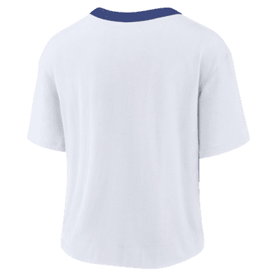 Lids Los Angeles Dodgers Nike Women's Next Up Tri-Blend Raglan 3/4-Sleeve T- Shirt - White/Royal