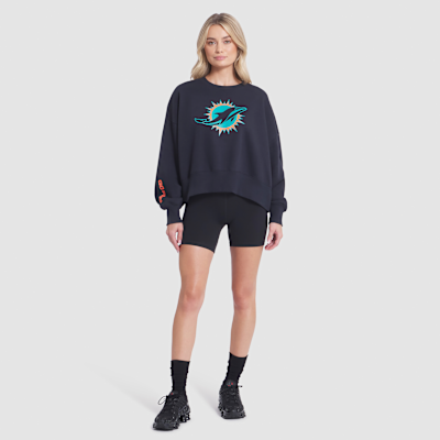 Miami Dolphins Rivalries Collection Oversized Women's Nike NFL Pullover Crew