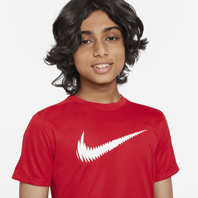 Playera de manga corta Dri-FIT para niños talla grande Nike Trophy23