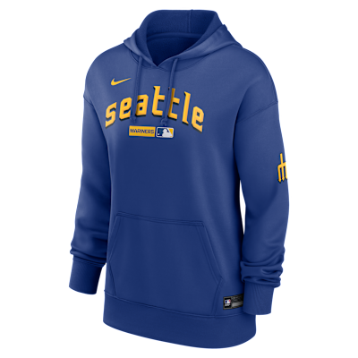 Seattle Mariners Authentic Collection City Connect Women's Nike Therma MLB Pullover Hoodie