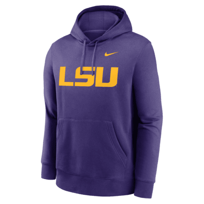 Sudadera con gorro sin cierre universitaria Nike para hombre LSU Tigers Primetime Evergreen Club Primary Logo