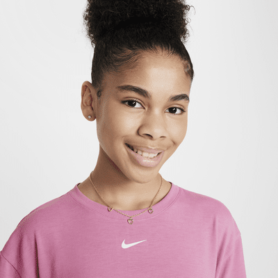 Nike One Relaxed Big Kids' (Girls') Dri-FIT Short-Sleeve Top