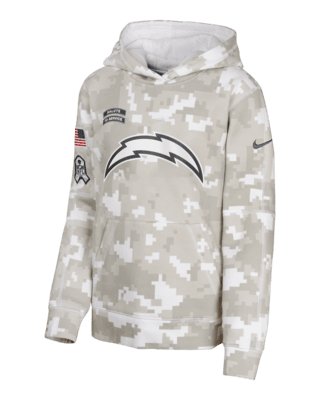 Подростковое худи Los Angeles Chargers Salute to Service Primary Edge Club Big Kids' Nike NFL Pullover Hoodie