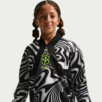 Ποδοσφαιρική φανέλα Nike Dri-FIT τερματοφύλακα Βραζιλίας για μεγάλα παιδιά