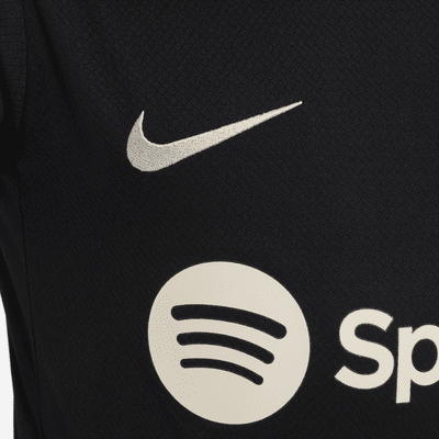 Maskinstrikket FC Barcelona Strike Nike Dri-FIT-fodboldoverdel med korte ærmer til større børn