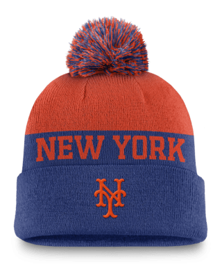 Мужские  New York Mets Rewind Peak Nike MLB Cuffed Pom Beanie