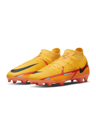 neon orange soccer cleats