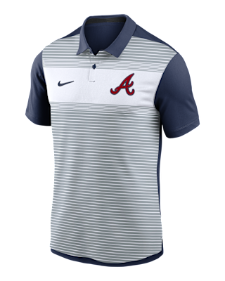 Мужские  Atlanta Braves Striped Vapor Polo Nike Dri-FIT MLB Polo