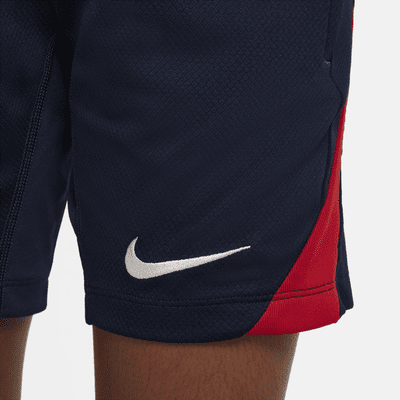 Shorts de futbol de la selección nacional masculina de Estados Unidos Strike de tejido Knit Nike Dri-FIT para niños talla grande