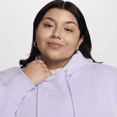 Oversized Nike Sportswear Phoenix Fleece-pullover-hættetrøje til kvinder (plus size)