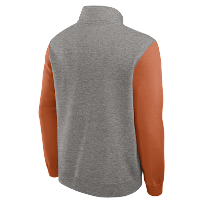 Sudadera de cuello redondo universitaria Nike de medio cierre para hombre Texas Club