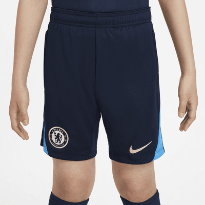 FC Chelsea Strike Nike Dri-FIT Fußball-Shorts aus Strick für jüngere Kinder