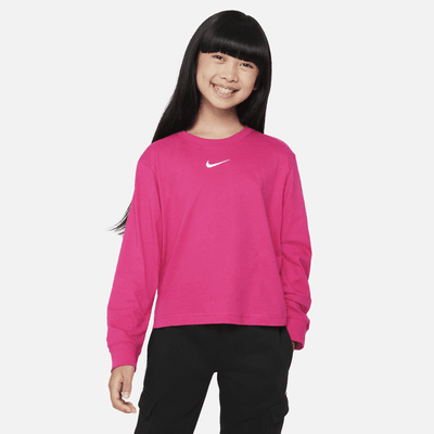 Playera de manga larga para niña talla grande Nike Sportswear Essential