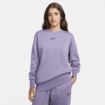 Oversized Nike Sportswear Phoenix Fleece-sweatshirt med rund hals til kvinder